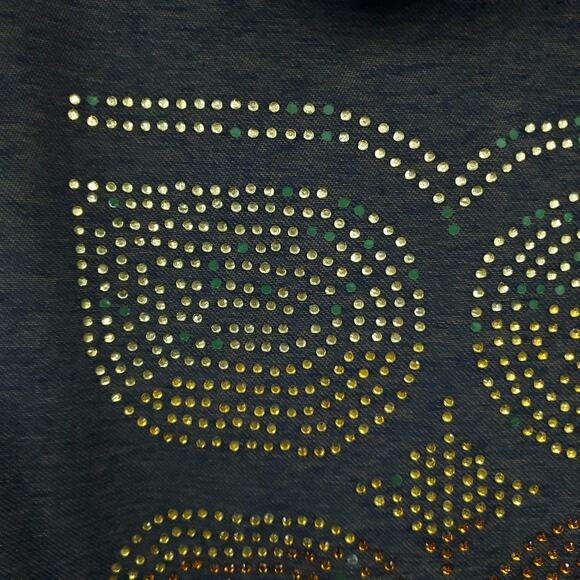 BCBGMaxAzria Rhinestone Logo Zip Up Hooded Sweater Large - Picture 6 of 8